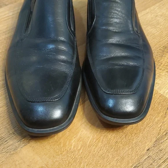 Bruno Magli Black Italian Leather Slip-On Firenze BM600319 Loafers Size 10‎
